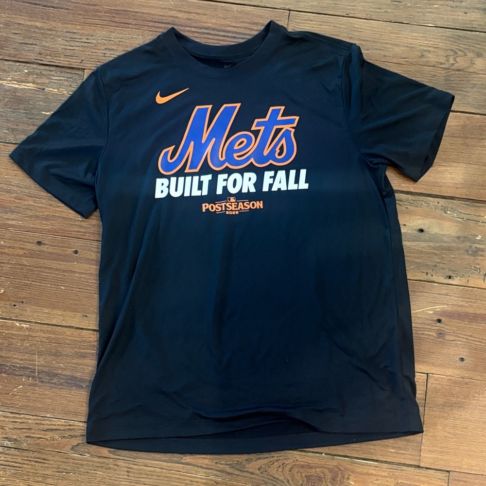 Nike Navy Mets 'Built For Fall' Tee with Orange & White Accents